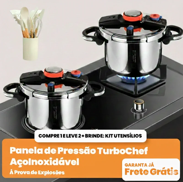 [COMPRE 1 LEVE 2] - KIT Panelas de Pressão TurboChef Aço Inoxidável ...