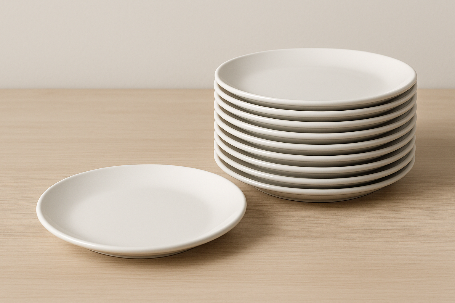 Conjunto 6 Pratos Rasos Brancos Cerâmica - 26cm